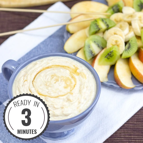 High Protein Yogurt and Peanut Butter Dip. Perfect with fruit. Ready in 3 minutes | #fruit #dip | 