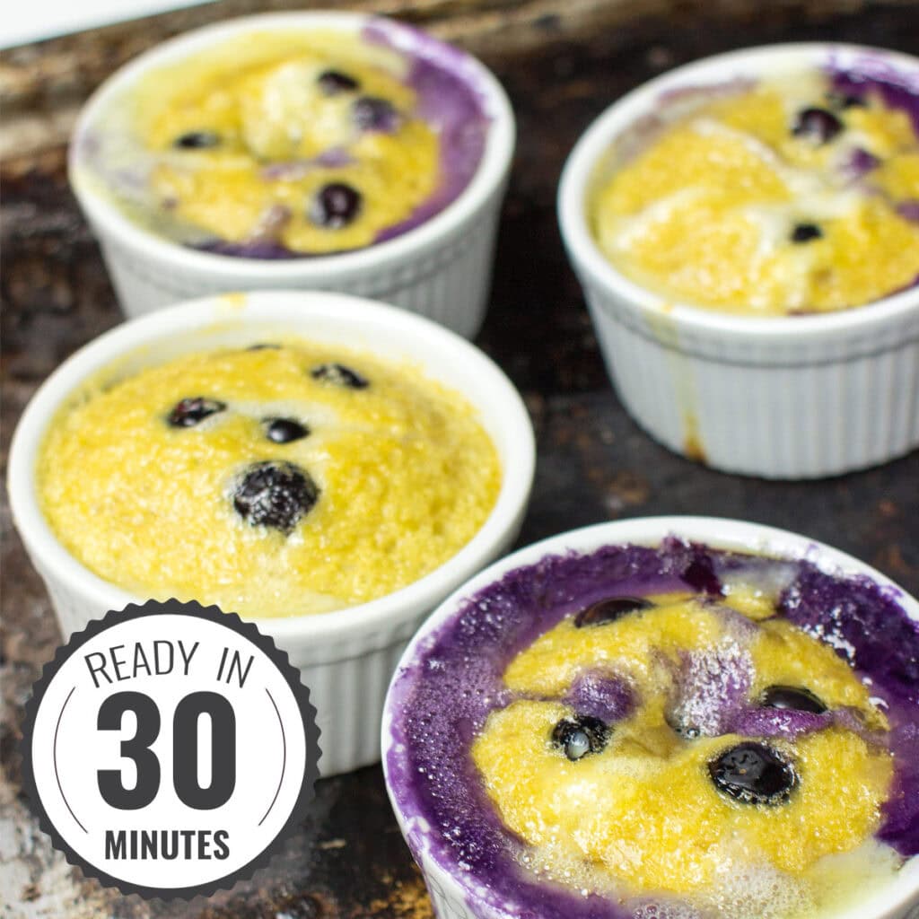 4-Ingredient White Chocolate & Blueberry Muffins