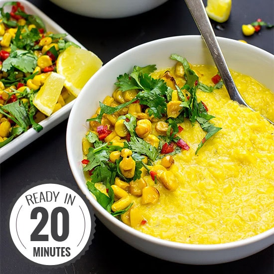 Asian-style Creamy Corn Soup - Vegan and super-quick | 