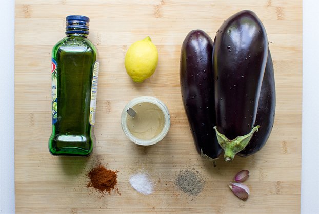 Eggplant, olive oil and other ingredients for a dip | Hurry The Food Up