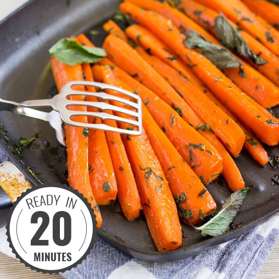 Delicious soft honey glazed carrots complemented with tarragon and mint for that real Christmassy flavour | #Christmas #vegetarian | 