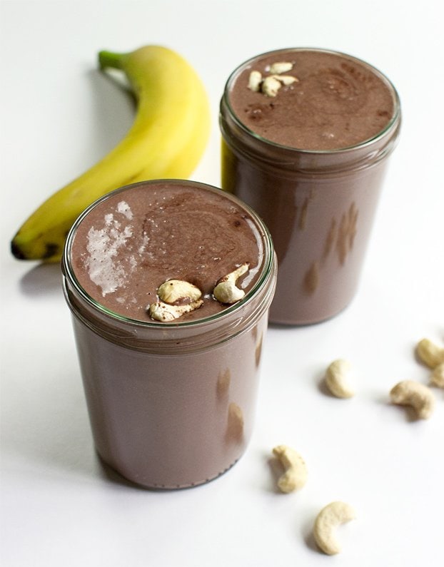 Creamy Cashew Milkshake - Chocolate Style - cashew milkshake ready to taste #vegetarian #quick | 