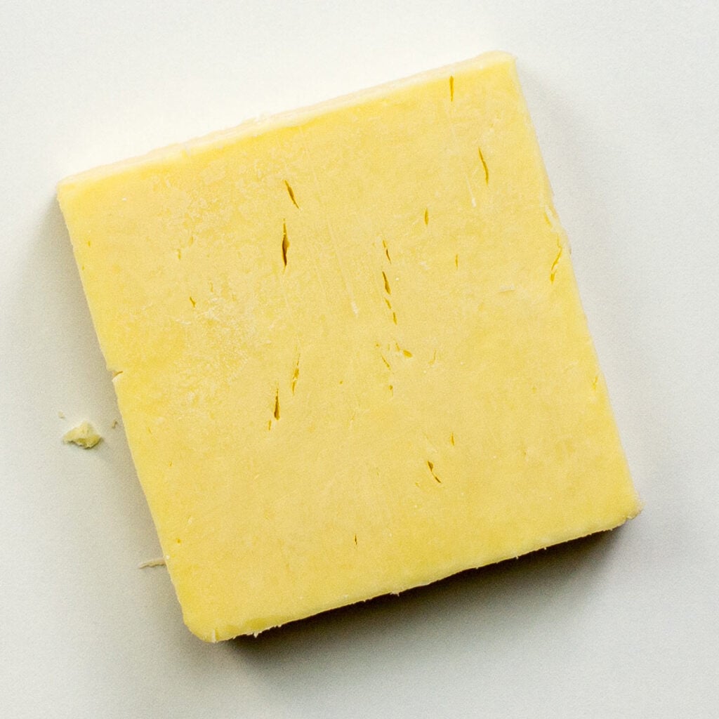 Cheddar on white background
