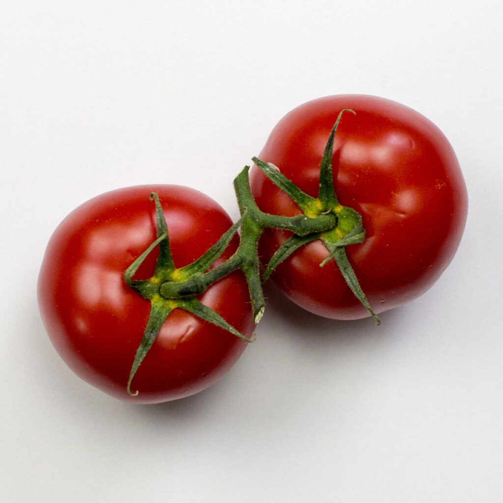 Cherry tomatoes on white background
