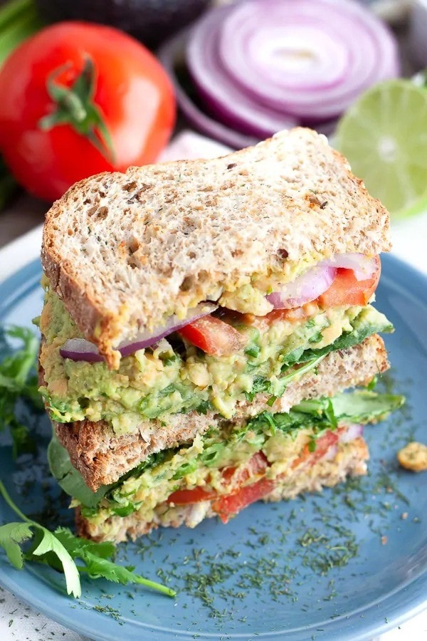 30 Best Vegan Sandwich Recipes - Chickpea and Avocado Sandwich | Hurry The Food Up