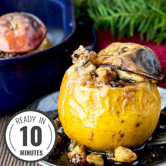 Easy Baked Apples with a Cinnamon Nut Stuffing #baked #apples #stuffed | 