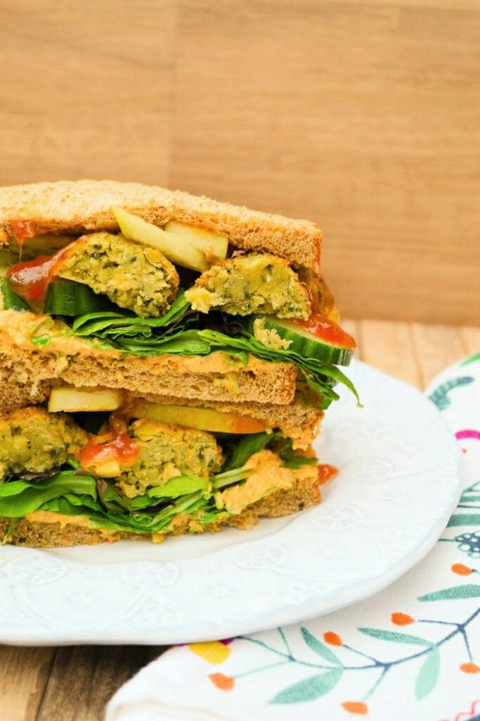 30 Best Vegan Sandwich Recipes - Falafel and Apple Sandwich | Hurry The Food Up
