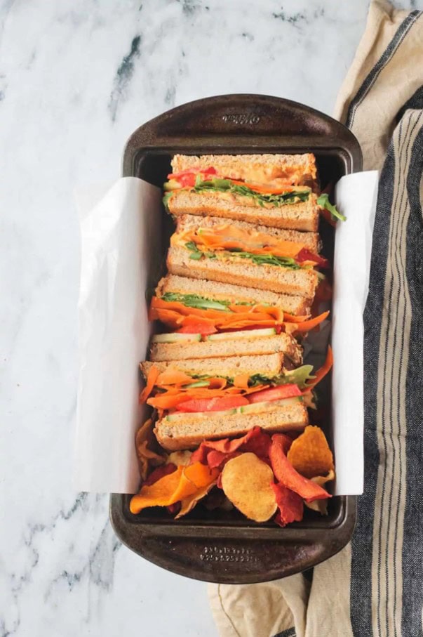 30 Best Vegan Sandwich Recipes - Veggie Hummus Sandwich | Hurry The Food Up
