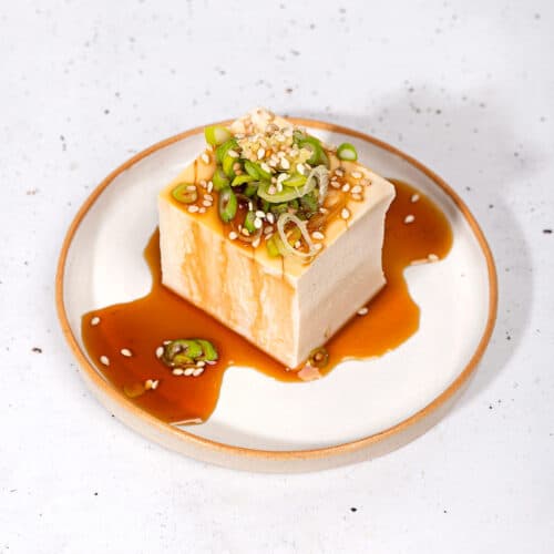 Japanese silken tofu recipe card image | Hurry The Food Up