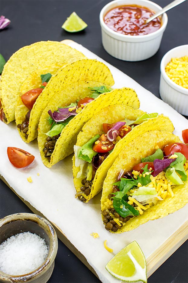 Lentil Tacos – Level Up Dinner - lentil tacos ready to eat #wraps #lentils | 
