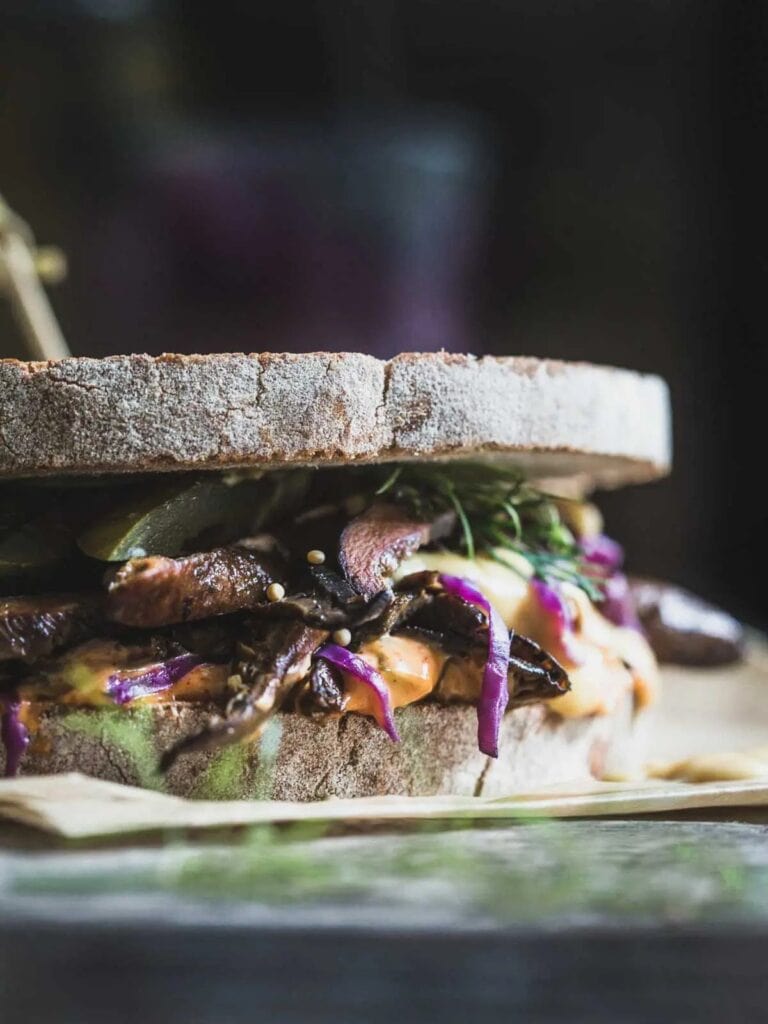 Mushroom Reuben Sandwich - Vegan Sandwich Recipes | Hurry The Food Up