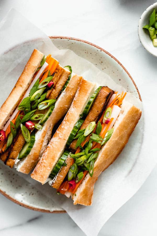 30 Best Vegan Sandwich Recipes - Vegan Tofu Banh Mi Sandwich | Hurry The Food Up