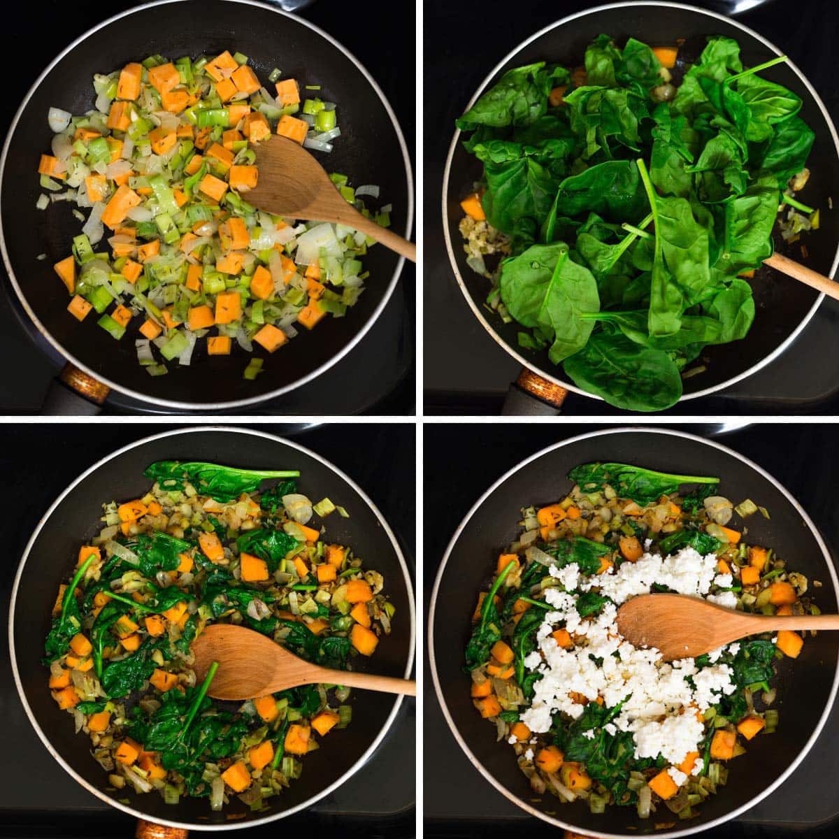 Vegetable Wellington''s ingredients being cooked in a frying pan | Hurry The Food Up