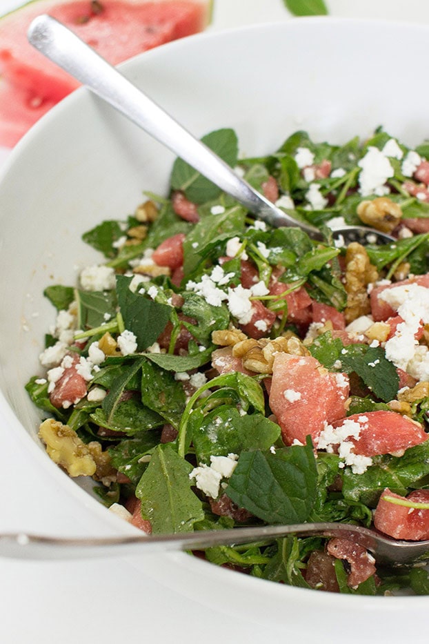 Watermelon and Feta Salad - Fresh & Fruity - salad is ready #salad #arugula | 