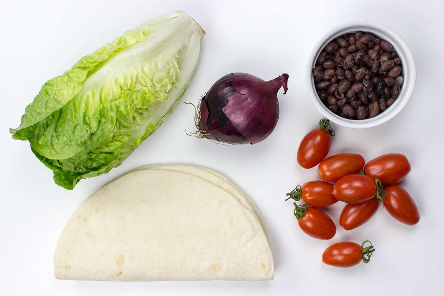 Salad and nachos ingredients bird's eye view | Hurry The food Up