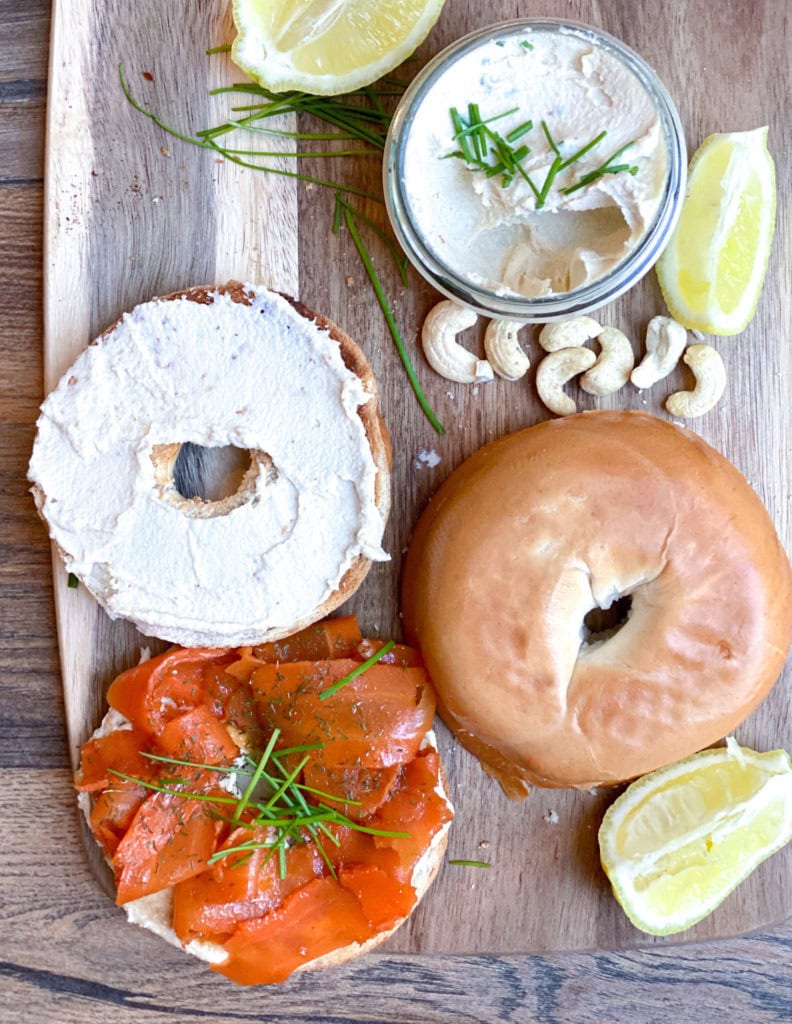 Vegan Bagel Sandwich With Vegan Lox & Cashew Cream Cheese - Top 30 Vegan High-Protein Breakfast Recipes | Hurry The Food Up