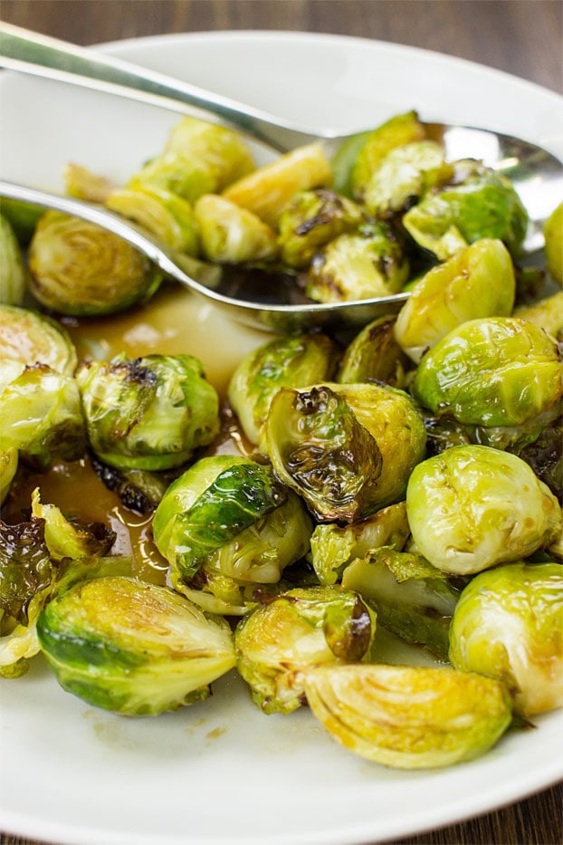 Roasted Brussel Sprouts with Balsamic - Sweet & Crispy - brussel sprouts with balsamic cream ready to eat #sprouts #Thanksgiving | 