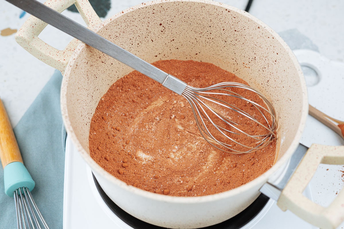 The process of mixturing ingredients for chocolate protein pudding | Hurry The Food Up