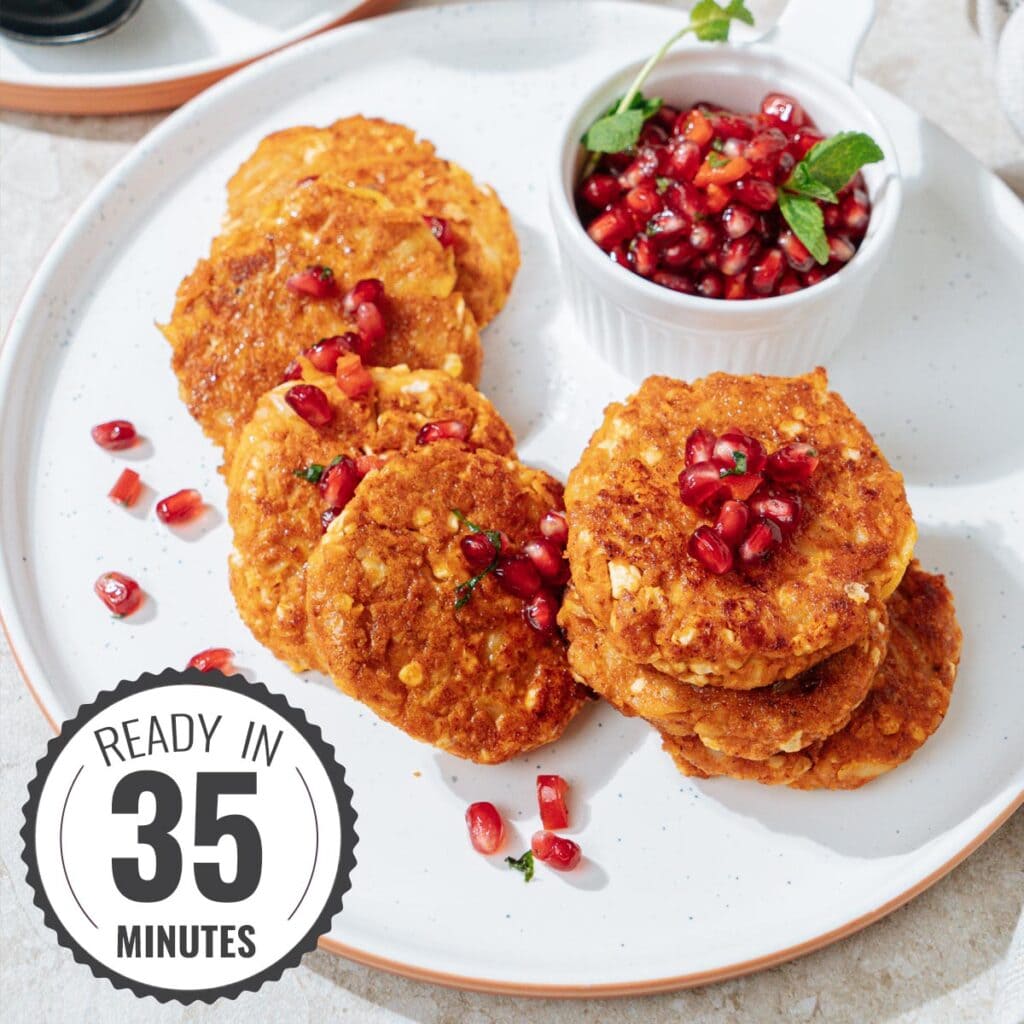 Easy Cottage Cheese Fritters with Salsa: 21g Protein!