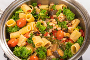 Saucy eggplant tomato pasta is in the pot | Hurry The Food Up