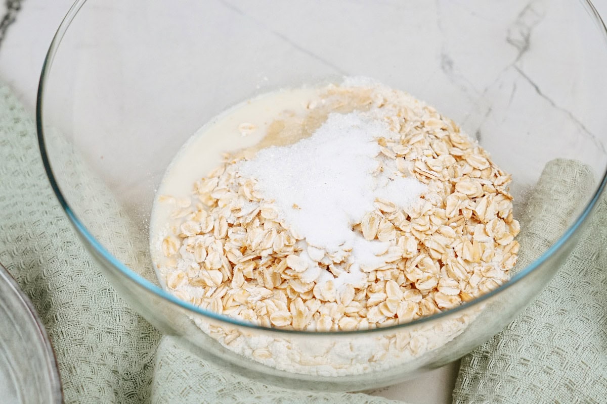 The process of mixing the ingredients for protein pancakes' batter | Hurry The Food Up