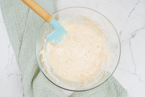 The process of adding the egg white to the protein pancakes' batter mixture | Hurry The Food Up