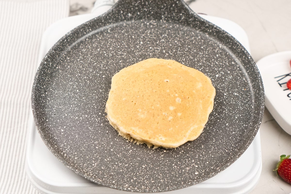The process of cooking protein pancakes until golden brown on each side | Hurry The Food Up