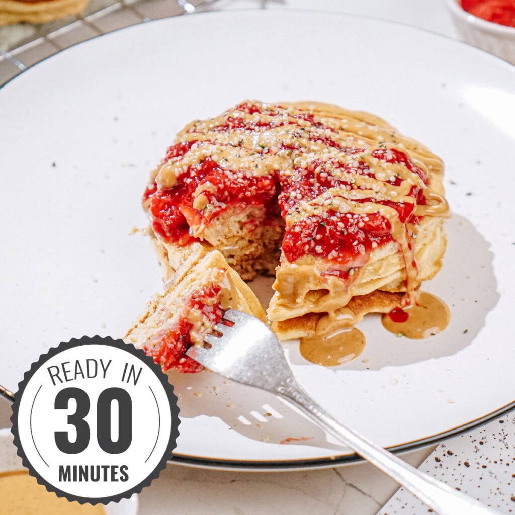 Fluffy Protein Powder Pancakes with Oats