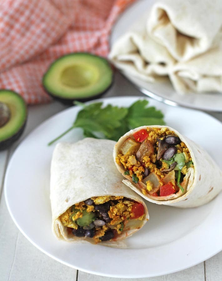 Easy Tofu Breakfast Burritos (Freezer-Friendly!) - Top 30 Vegan High-Protein Breakfast Recipes | Hurry The Food Up