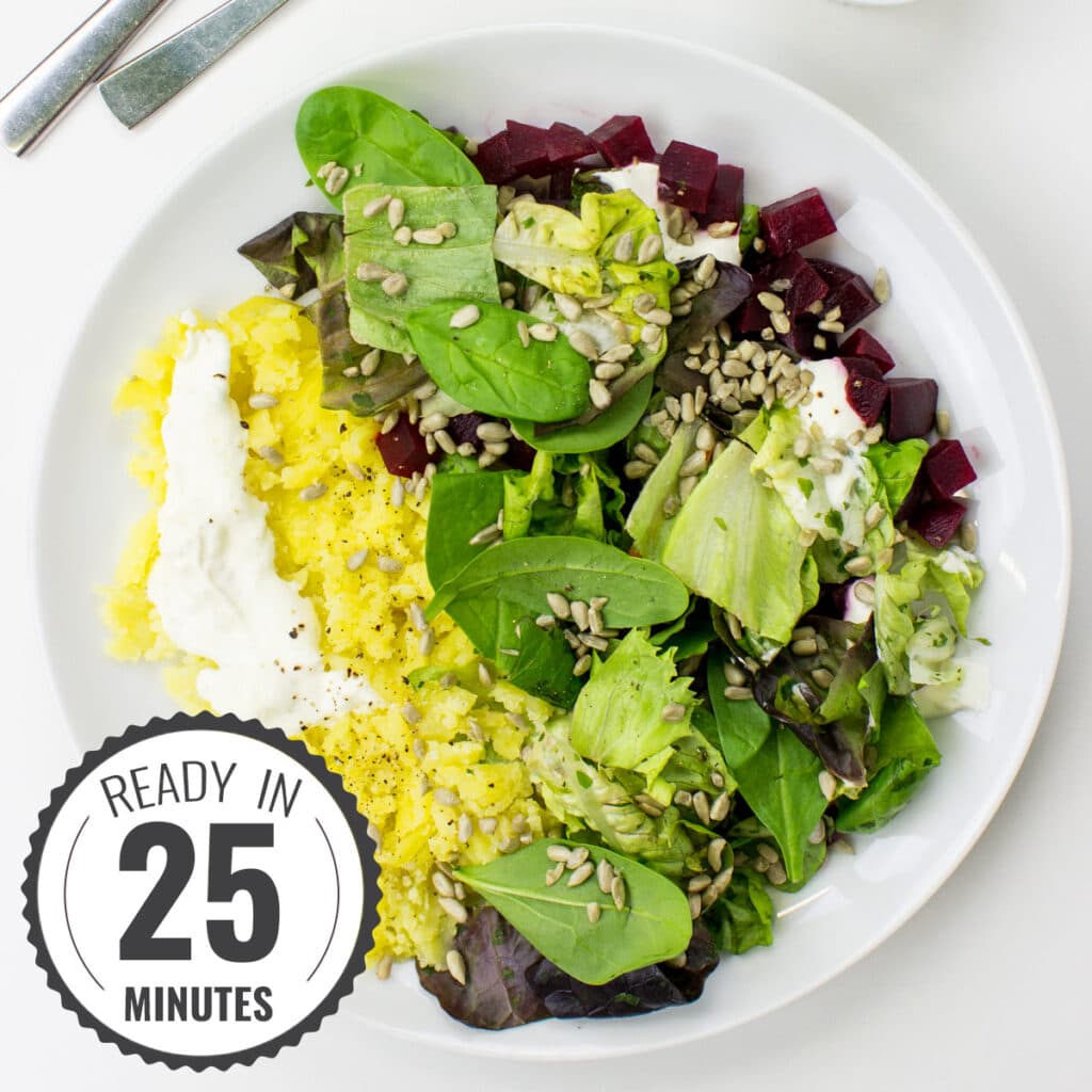 Warm Beetroot & Potato Salad with Lime Crème Fraîche