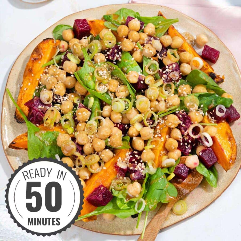 Roasted Sweet Potato and Beetroot Salad (easy recipe)
