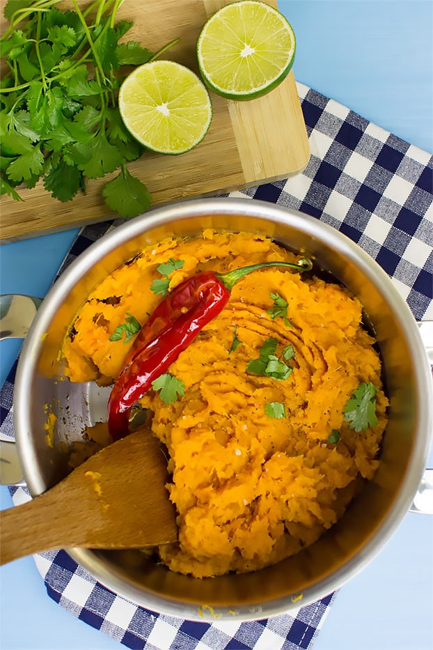 Healthy Sweet Potato Mash - The Healthiest Sweet Potatoes Online - sweet potato mash ready to eat #infused oil #coriander | 