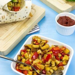 Speedy Vegan Burrito – Packed with Protein - Vegan Burrito is served #pepper #tofu | 
