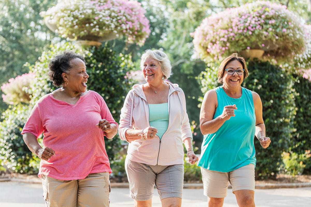 Senior women are jogging together outside | Hurry The Food Up